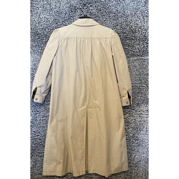 Vtg Sharon Rainwear 11/12 Khaki Tan Women's Classic Lined Trench Coat - Picture 13 of 13